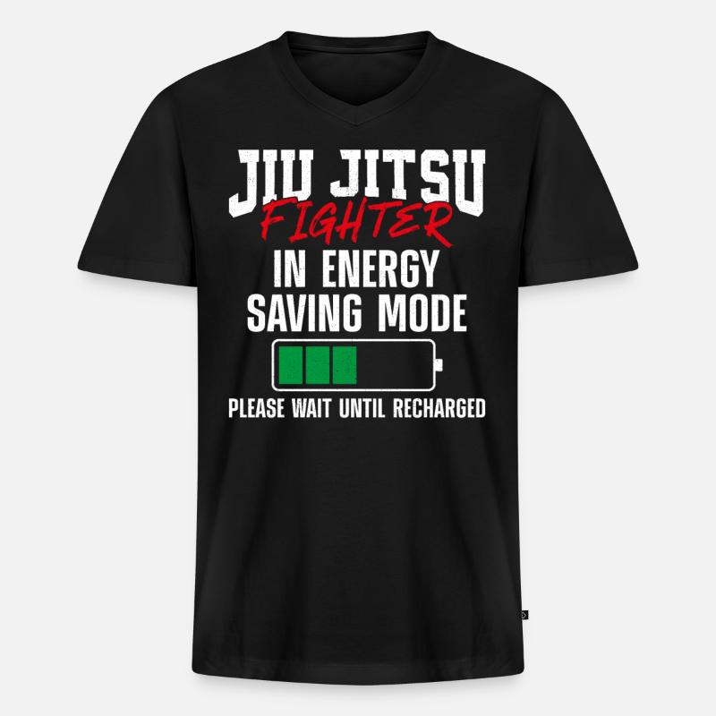 Jiu Jitsu Battery Jiu Jitsu - Männer Premium Bio T-Shirt mit V-Ausschnitt - Schwarz
