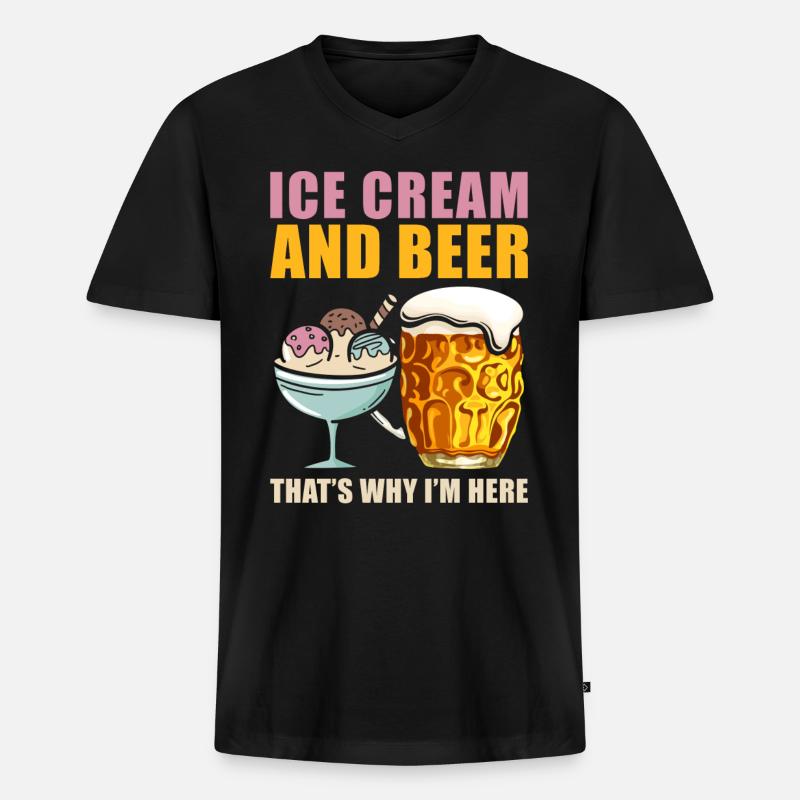 Eis - Männer Premium Bio T-Shirt mit V-Ausschnitt - Schwarz