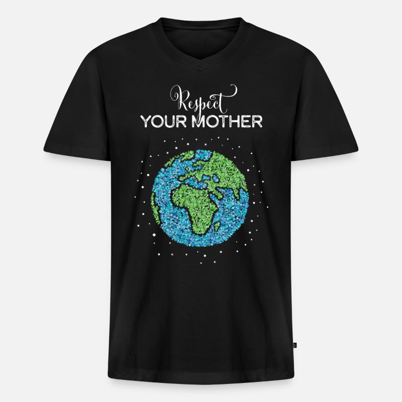 Mutter Erde Umwelt KlimaUmweltschutz - Männer Premium Bio T-Shirt mit V-Ausschnitt - Schwarz