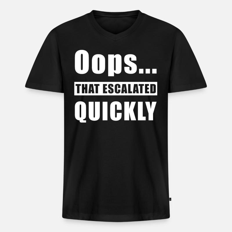 Eskaliert - Männer Premium Bio T-Shirt mit V-Ausschnitt - Schwarz