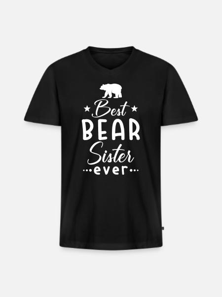 Sister Bears Sister - Men's Premium Organic T-shirt with V-neck - black