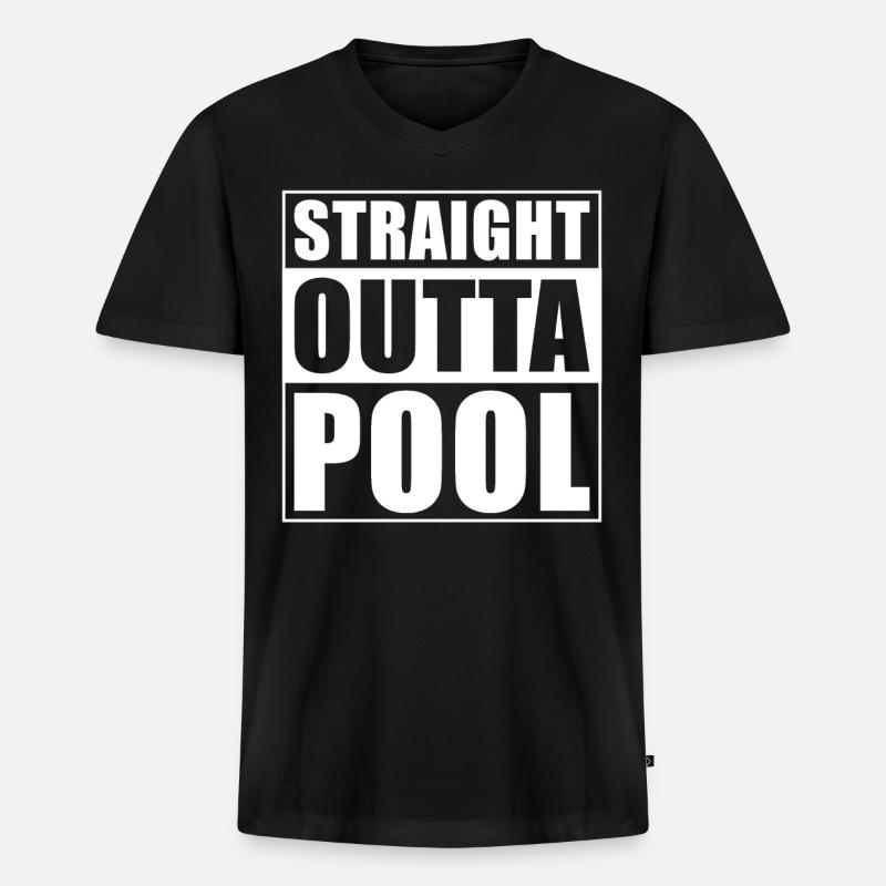 Swimming Pool - Männer Premium Bio T-Shirt mit V-Ausschnitt - Schwarz