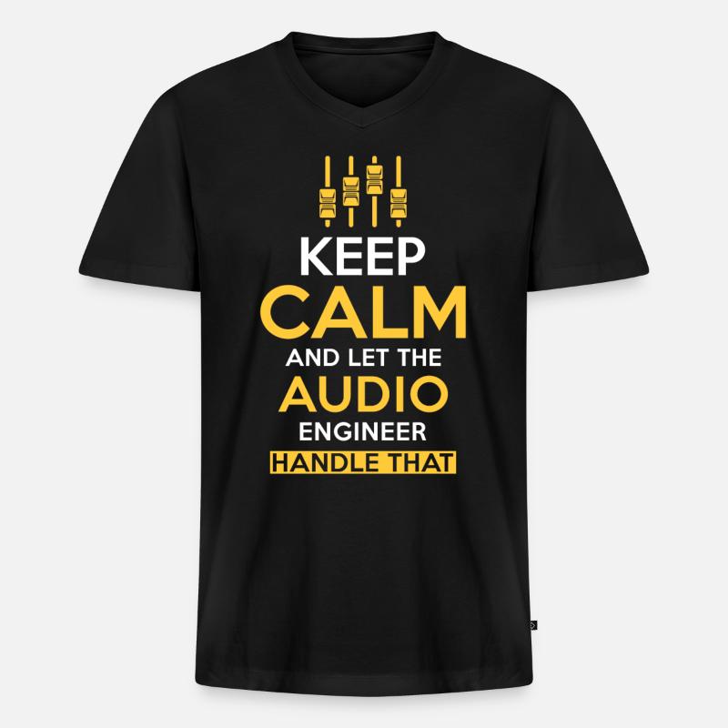 Audio Ingenieur Tontechniker Geschenk - Männer Premium Bio T-Shirt mit V-Ausschnitt - Schwarz