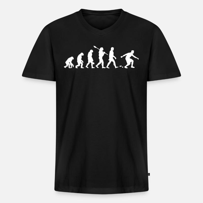 Boule Evolution - Männer Premium Bio T-Shirt mit V-Ausschnitt - Schwarz