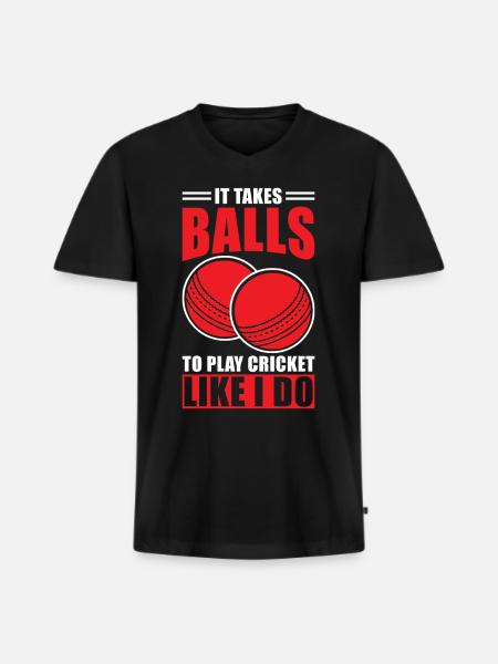 Cricket Gift Cricketer - Men's Premium Organic T-shirt with V-neck - black
