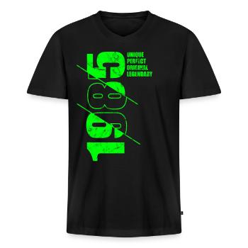 Legendär Original - Jahrgang 1985 Geburtstag - Männer Premium Bio T-Shirt mit V-Ausschnitt - Schwarz - Vorne - Nico (187cm)