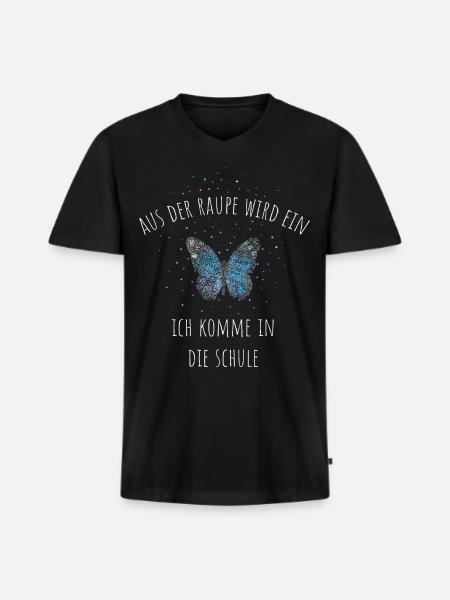 Erstklässler Einschulung Schulanfängerin - Männer Premium Bio T-Shirt mit V-Ausschnitt - Schwarz