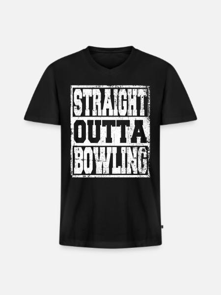 Bowling saying funny - Men's Premium Organic T-shirt with V-neck - black