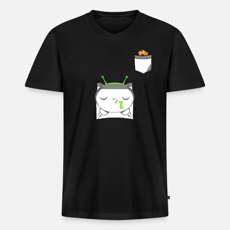 mooncake - Männer Premium Bio T-Shirt mit V-Ausschnitt - Schwarz