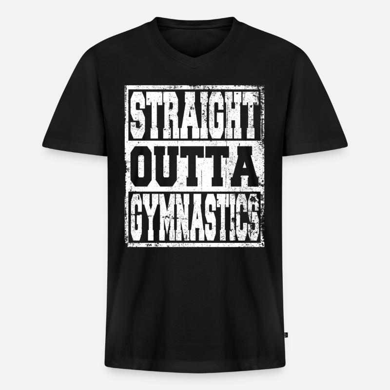 Turnen Spruch lustig - Männer Premium Bio T-Shirt mit V-Ausschnitt - Schwarz