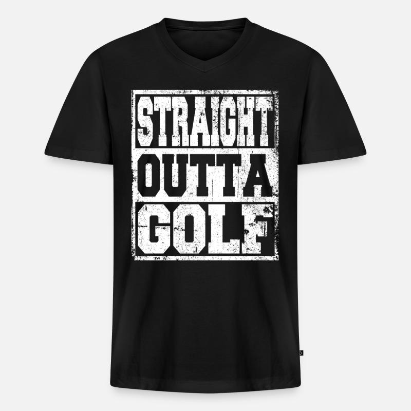 Golf Spruch lustig - Männer Premium Bio T-Shirt mit V-Ausschnitt - Schwarz