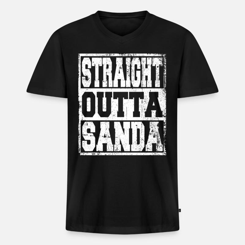 Sanda Spruch lustig - Männer Premium Bio T-Shirt mit V-Ausschnitt - Schwarz