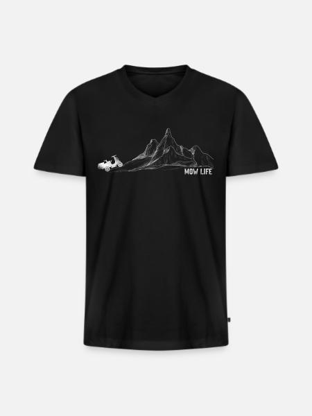 Lawn Mower Mowing Dad Father - Men's Premium Organic T-shirt with V-neck - black