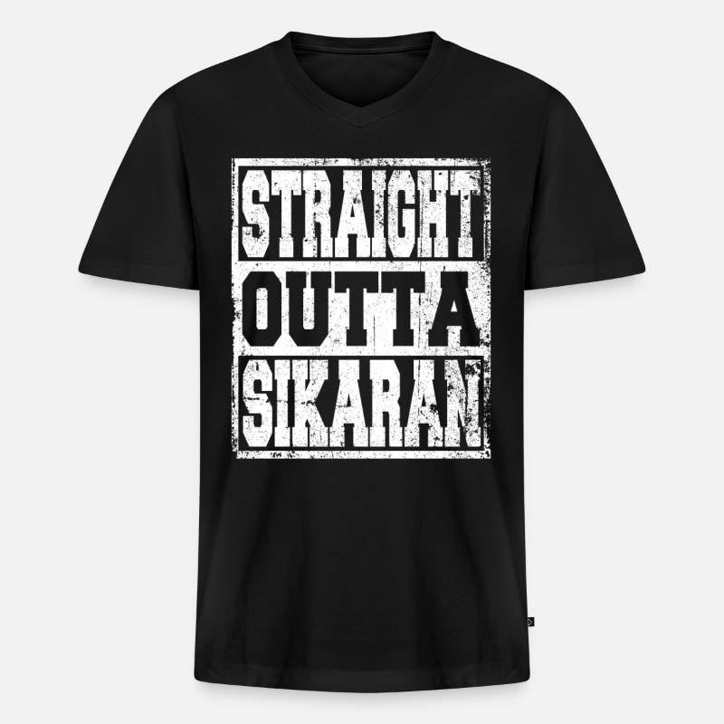 Sikaran Spruch lustig - Männer Premium Bio T-Shirt mit V-Ausschnitt - Schwarz