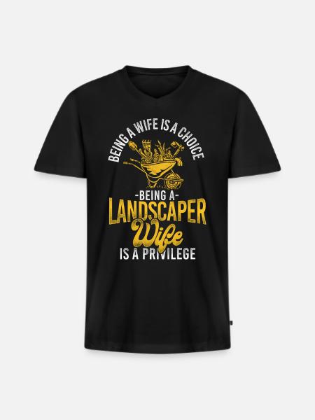 Landscaper Landscaping Landscape - Men's Premium Organic T-shirt with V-neck - black