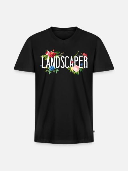 Landscaper Landscaping Landscape - Men's Premium Organic T-shirt with V-neck - black