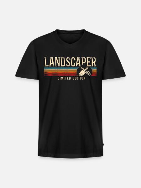 Landscaper Landscaping Landscape - Men's Premium Organic T-shirt with V-neck - black