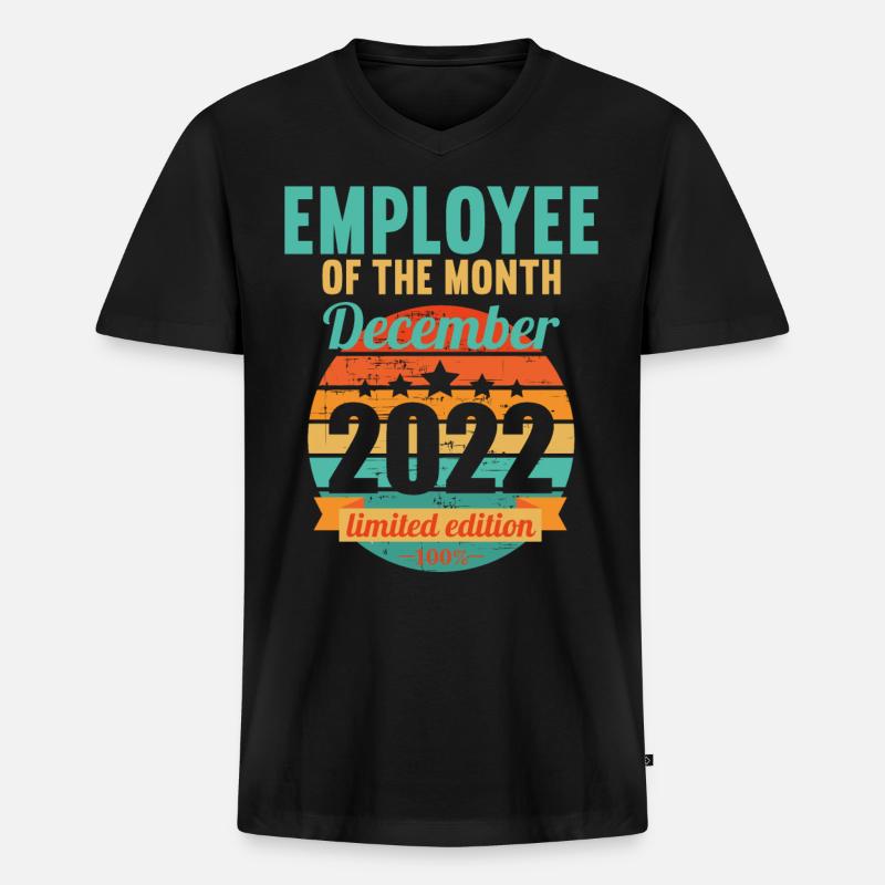Mitarbeiter des Monats Dezember 2022 - Männer Premium Bio T-Shirt mit V-Ausschnitt - Schwarz