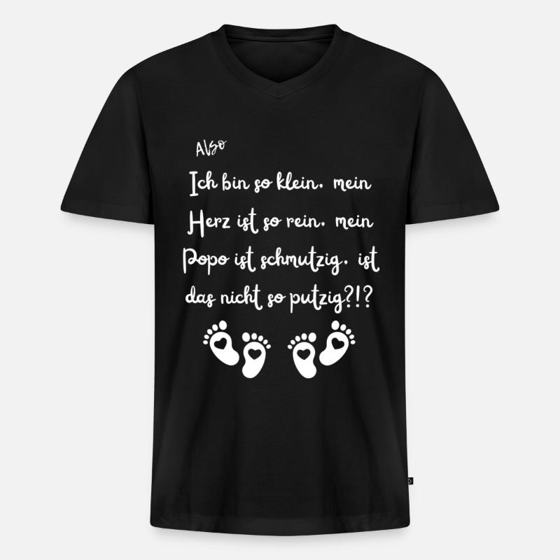 Ich bin so klein. - Männer Premium Bio T-Shirt mit V-Ausschnitt - Schwarz