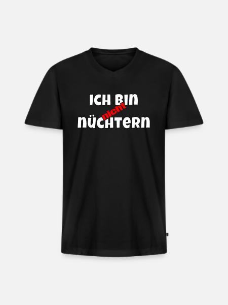 Ich bin nicht nüchtern - Männer Premium Bio T-Shirt mit V-Ausschnitt - Schwarz