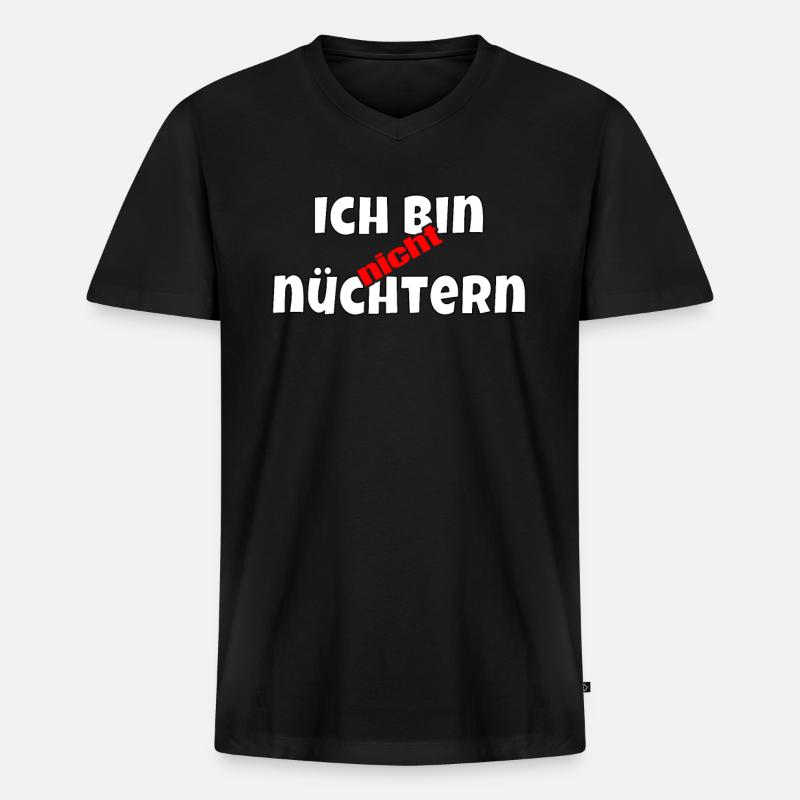 Ich bin nicht nüchtern - Männer Premium Bio T-Shirt mit V-Ausschnitt - Schwarz