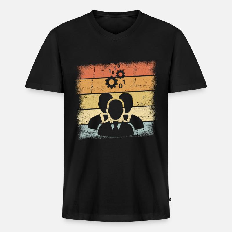 IT Manager - Männer Premium Bio T-Shirt mit V-Ausschnitt - Schwarz