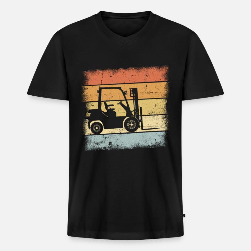 Gabelstabler - Männer Premium Bio T-Shirt mit V-Ausschnitt - Schwarz