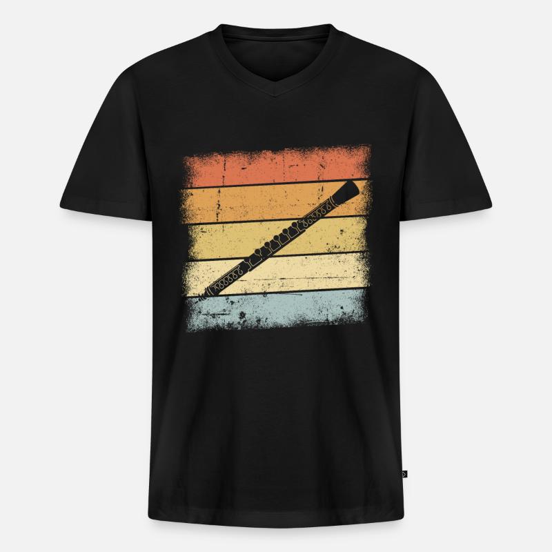 Oboe - Männer Premium Bio T-Shirt mit V-Ausschnitt - Schwarz