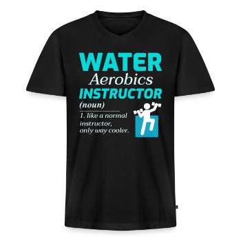 Wassergymnastik Instruktor Aquatic Fitness Trainer - Männer Premium Bio T-Shirt mit V-Ausschnitt - Schwarz - Vorne - Nico (187cm)