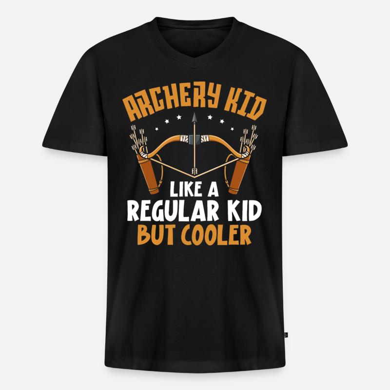 Archery Bow Archer Archery Kid - Männer Premium Bio T-Shirt mit V-Ausschnitt - Schwarz