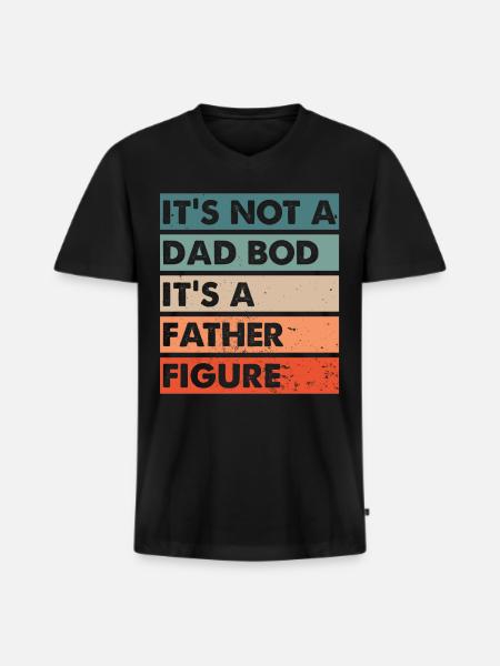 Dad Bod father figure - Men's Premium Organic T-shirt with V-neck - black