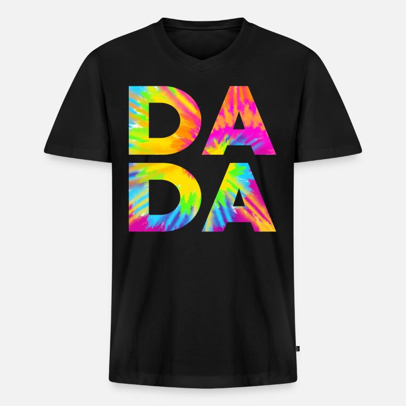 Dad - Männer Premium Bio T-Shirt mit V-Ausschnitt - Schwarz