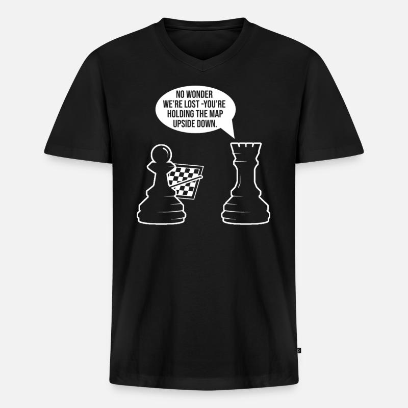 Schach Schachfiguren hess Meme - Männer Premium Bio T-Shirt mit V-Ausschnitt - Schwarz
