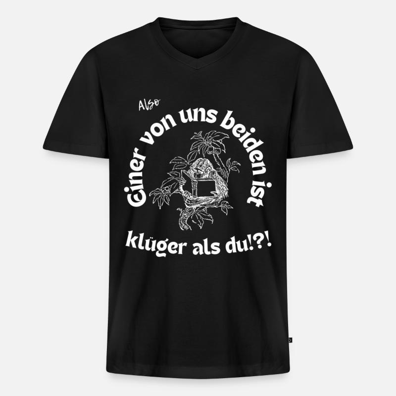 Klüger als du - Männer Premium Bio T-Shirt mit V-Ausschnitt - Schwarz