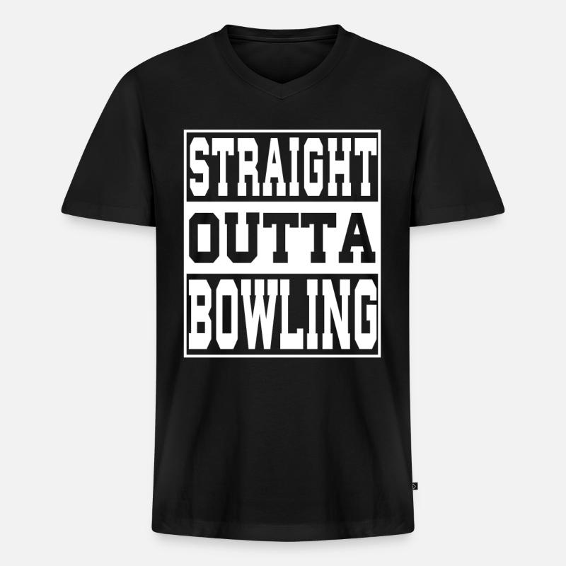 Bowling Spruch lustig - Männer Premium Bio T-Shirt mit V-Ausschnitt - Schwarz