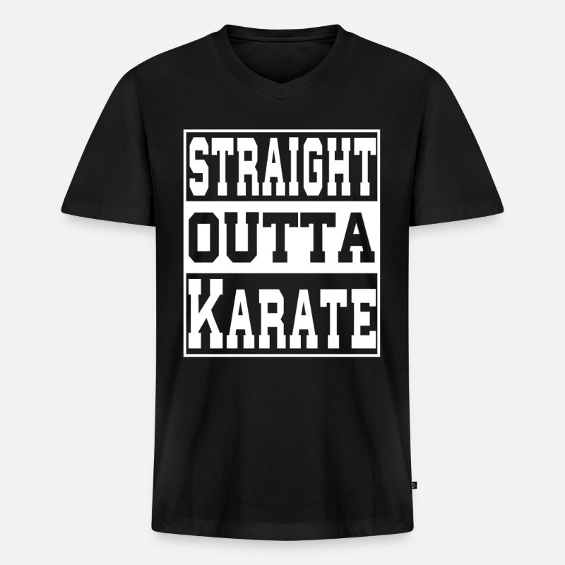 Karate Spruch lustig - Männer Premium Bio T-Shirt mit V-Ausschnitt - Schwarz