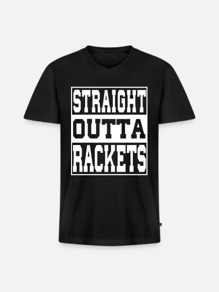 Racket's saying funny - Men's Premium Organic T-shirt with V-neck - black