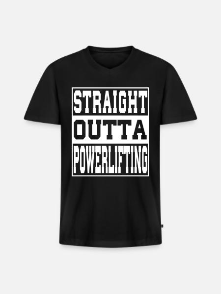 Powerlifting dit drôle - T-shirt encolure en V Premium bio Homme - noir