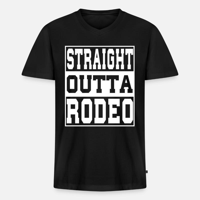 Rodeo Spruch lustig - Männer Premium Bio T-Shirt mit V-Ausschnitt - Schwarz
