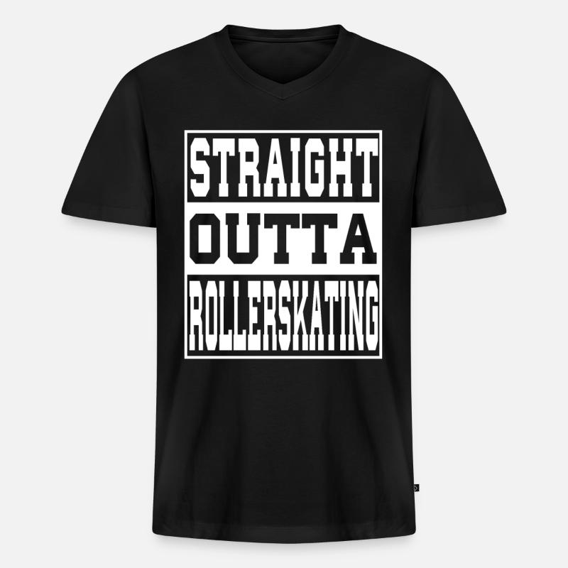 Rollerskating saying funny - Men's Premium Organic T-shirt with V-neck - black