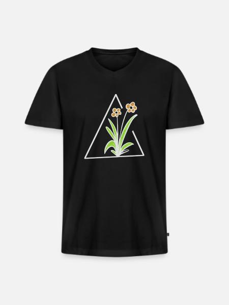 flower triangle - Men's Premium Organic T-shirt with V-neck - black