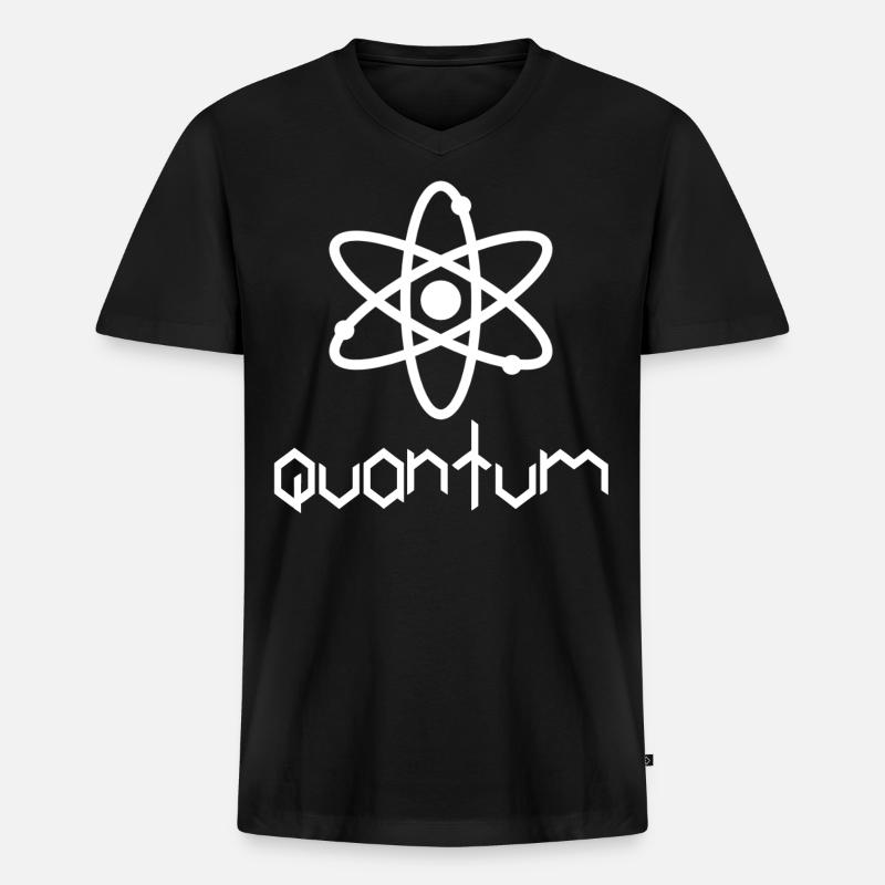 Quantum - Männer Premium Bio T-Shirt mit V-Ausschnitt - Schwarz