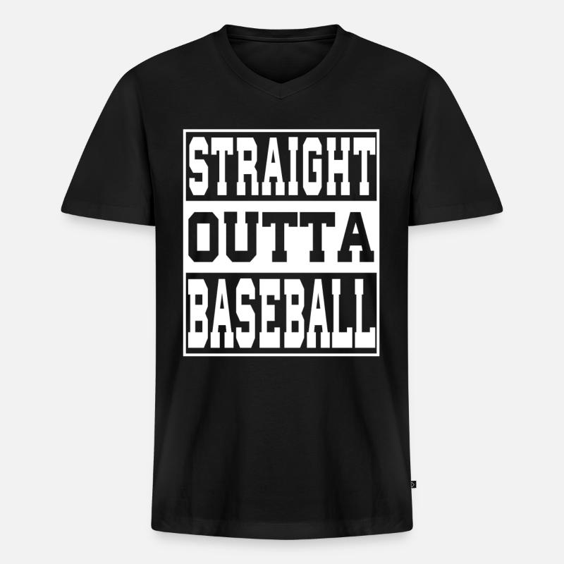 Baseball Spruch lustig - Männer Premium Bio T-Shirt mit V-Ausschnitt - Schwarz