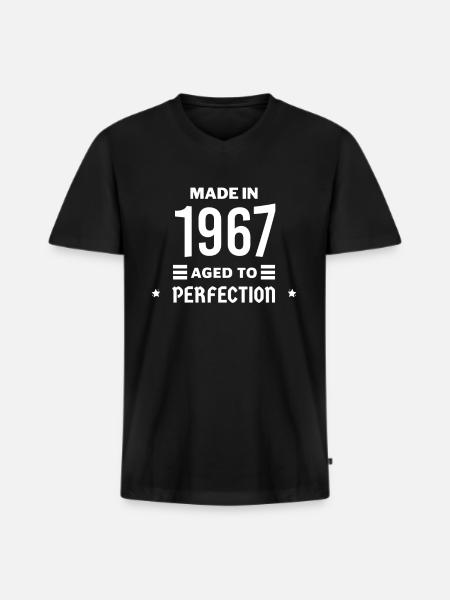 Perfekt gealtert 1967 - Männer Premium Bio T-Shirt mit V-Ausschnitt - Schwarz