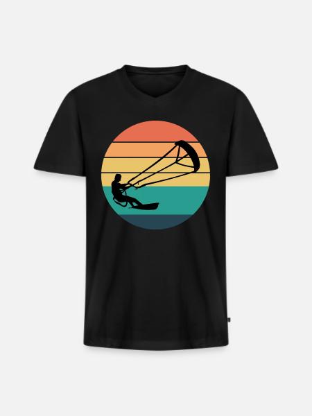 Kiteboarding Kiteboarder Kitesurfing Kitesurf - Men's Premium Organic T-shirt with V-neck - black