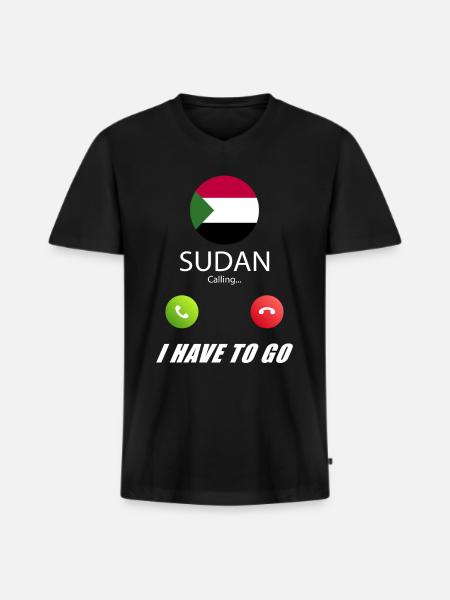 Sudan calls lusiger flags - Men's Premium Organic T-shirt with V-neck - black