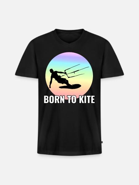 Kitesurfing Kitesurf Kiteboarding Kiteboarder - Men's Premium Organic T-shirt with V-neck - black