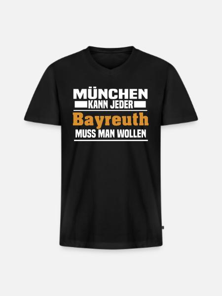 Bayreuth - Männer Premium Bio T-Shirt mit V-Ausschnitt - Schwarz