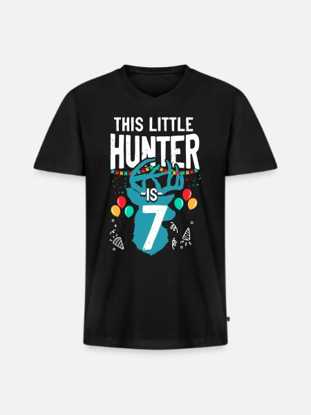 Buck Deer Hunting Hunter Kid - Men's Premium Organic T-shirt with V-neck - black