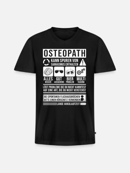 Osteopath Spruch lustig - Männer Premium Bio T-Shirt mit V-Ausschnitt - Schwarz